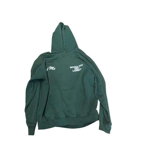 Lonely Ghost Text Me When You Get Lonely Hoodie Green Large Streetwear Graphic - Image 2