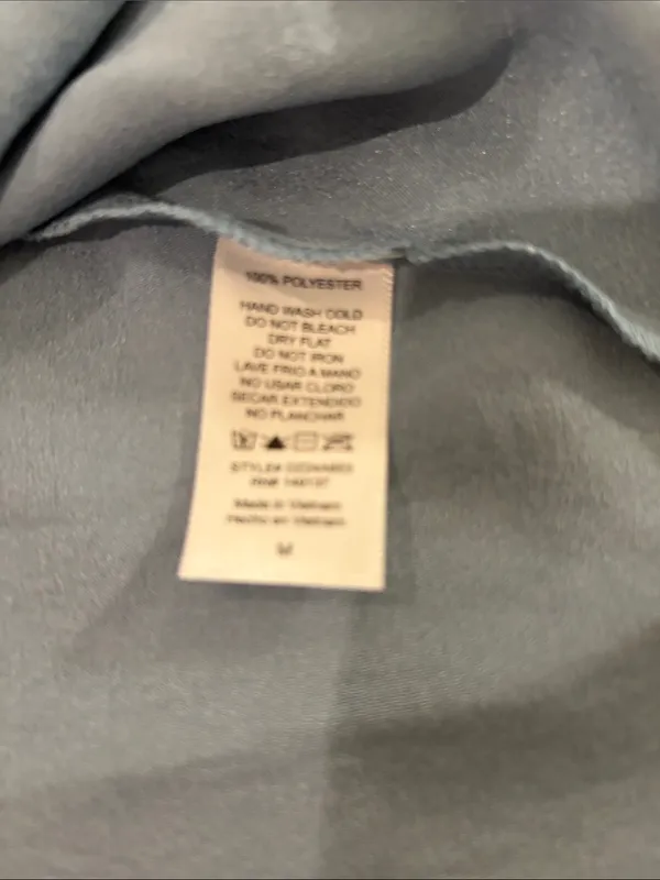 New Without Tags Double Zero Blue Satin Slip Skirt Sz M - Image 4