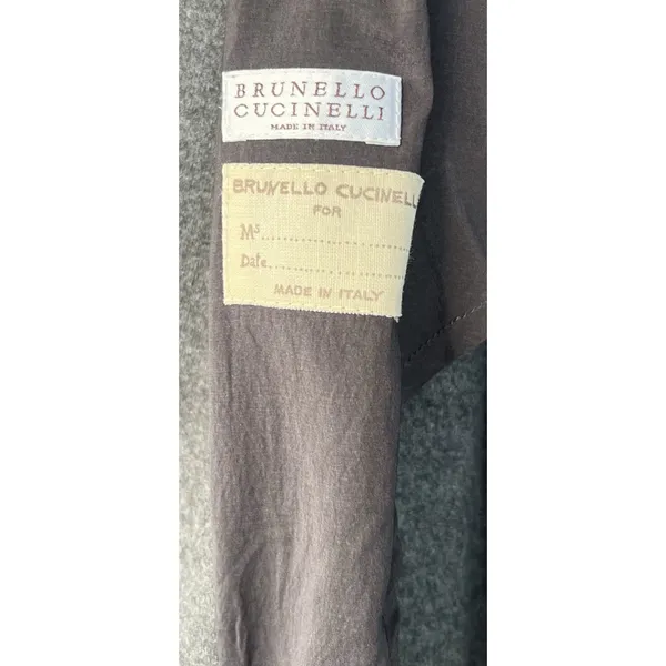 Brunello Cucinelli Gray Cashmere Coat Women’s S Quiet Luxury Old Money Formal - Image 9
