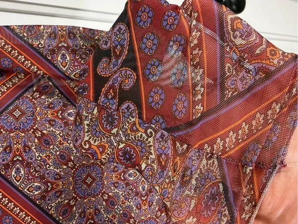 Steve Madden Vivienne Paisley Mesh Turtleneck Midi Dress M - Image 3