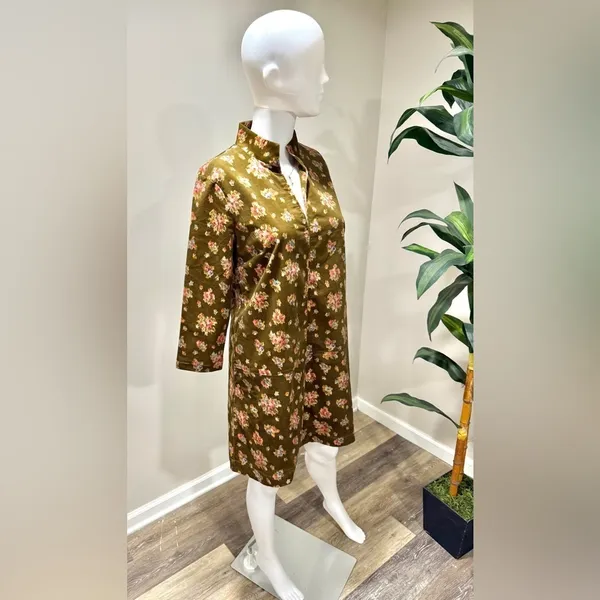 Tuckernuck Hazel Clifton Mini Dress S Brown Floral Corduroy NWT - Image 2