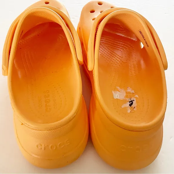 Crocs‎ Womens Size 10 Orange Cantaloupe Classic Bae Platform Rubber Clog - Image 4