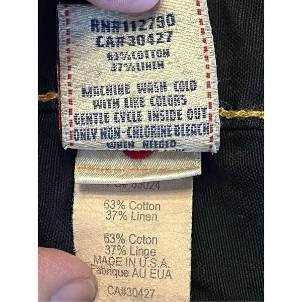 True Religion World Tour Johnny Womens 27 Black Pants Straight Leg (2095) - Image 9