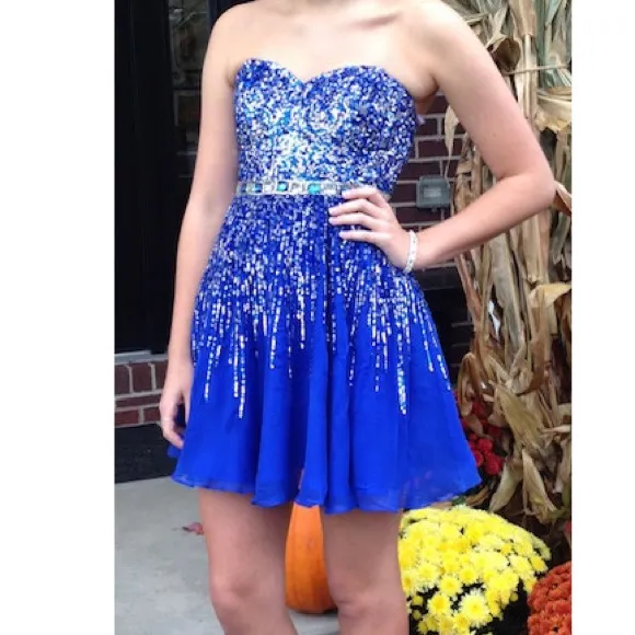 Sherri Hill strapless chiffon dress - Image 3