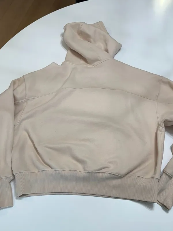 aerie Neutral Beige 'OFFLINE' Hooded Pullover Sweatshirt Size Small - Image 7