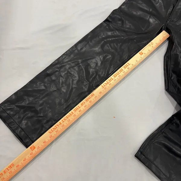 Abercrombie & Fitch 90s Relaxed Vegan Leather Ultra High Rise Pants Black 25 0S - Image 12