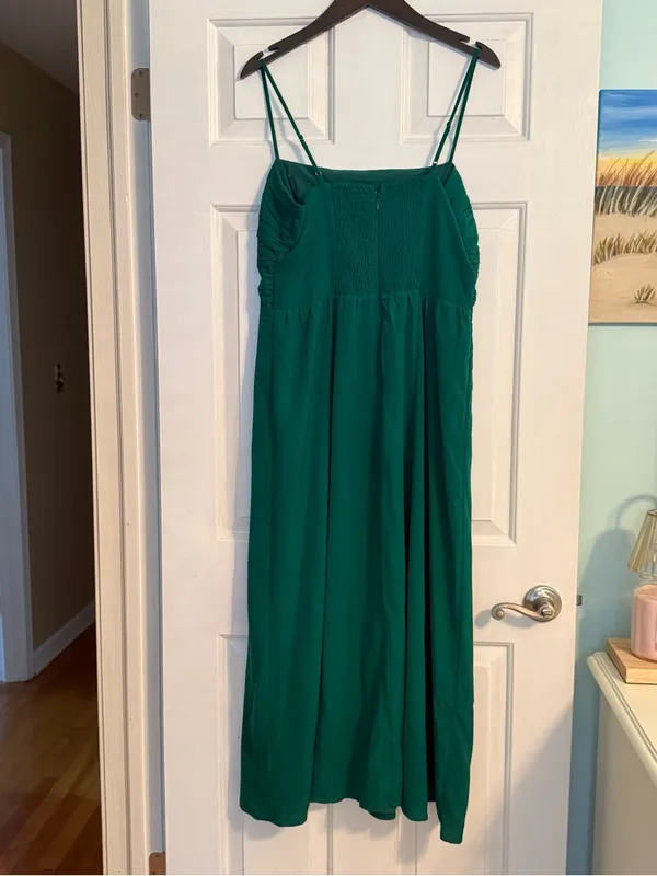 Abercrombie & Fitch Emerson Spaghetti Strap Chiffon Dress in Green - Image 3