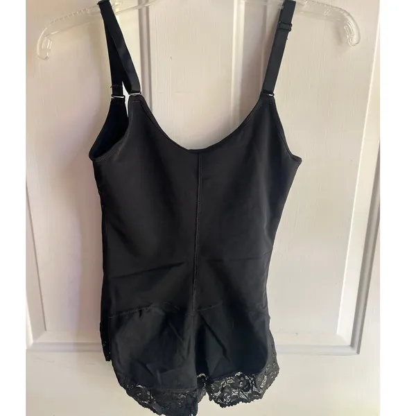SHAPERX Womens Shapewear Zip Up‎ Tummy Control Bodysuit in Black Small - Image 3