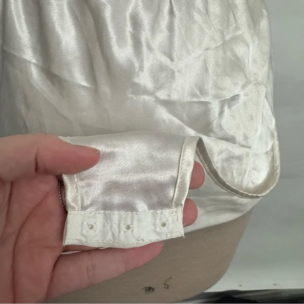 Victoria's Secret Vintage Gold Label Ivory Satin Bodysuit Bridal Wedding Large - Image 7