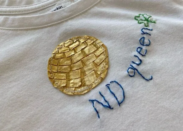 Notre Dame gold and white disco ball embroidered tank top - Image 5