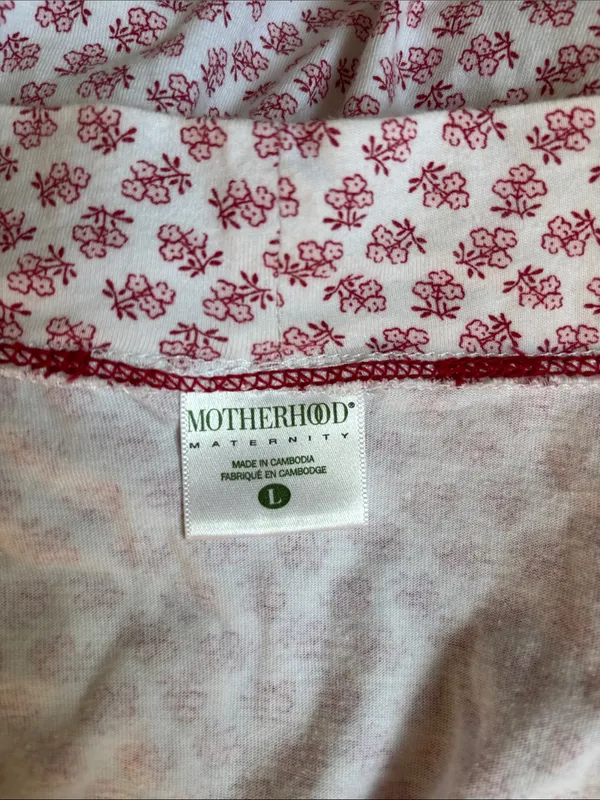 Motherhood Maternity Pink and White Printed Maternity Wrap Robe - Image 2
