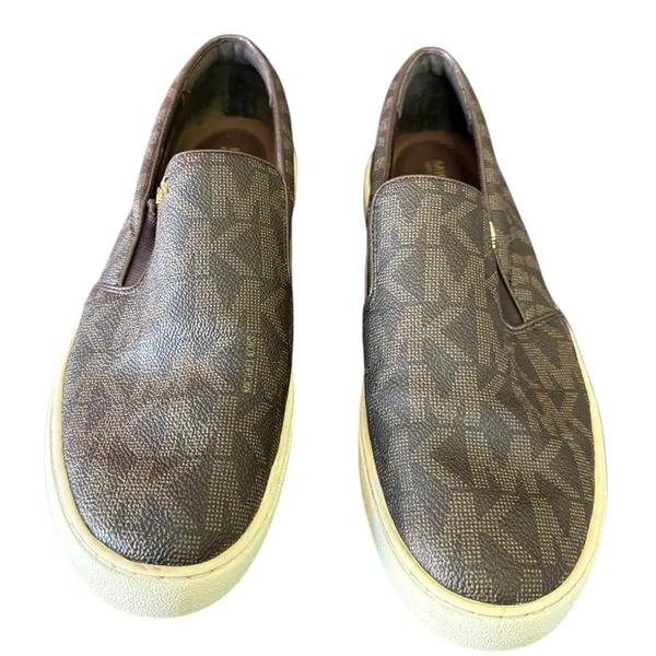 Michael Kors Brown MK Monogram Slip On Loafers Size 8 - Image 3