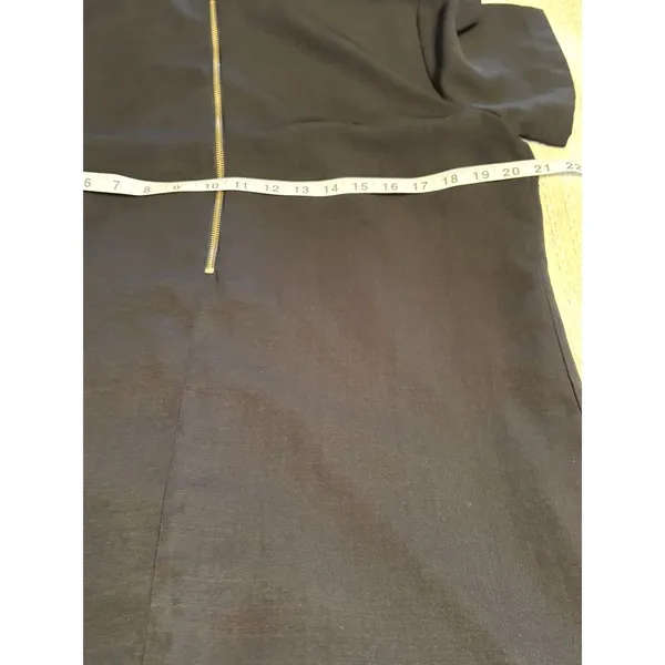 Lulus Black Shift Dress Short Sleeve Back Zip Minimalist Size L - Image 5