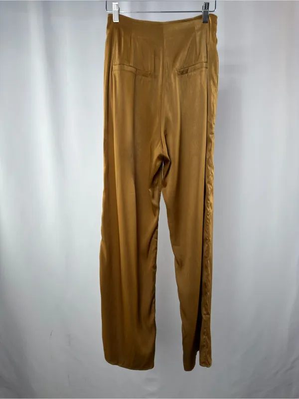 NWT 12th Tribe x The Salty Blonde Halley Wide Leg Satin Trousers in Bronze Small - Image 5