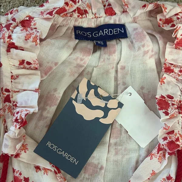 Ro's Garden NWT Red Floral Sofia Sleeveless Ruffle Short Dress **Size XS** 🌺🌺 - Image 8