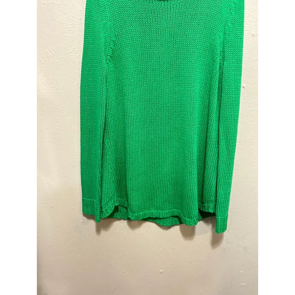 Lauren‎ Ralph Lauren Green Knit Sweater Womens Large Cotton Crewneck - Image 4