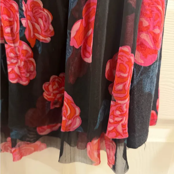 Matilda Jane Black Floral Babydoll Tunic with Pink Roses - Image 2