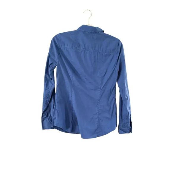 J.Crew Blue Button Down Shirt White Buttons Size Small - Image 9