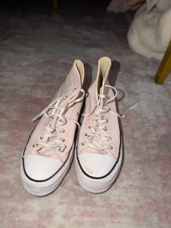 Pink High-Top Converse Sneakers Chuck Taylor Women’s 9 - Image 2