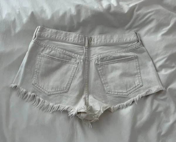 We The Free Womens White Denim Shorts - Image 3