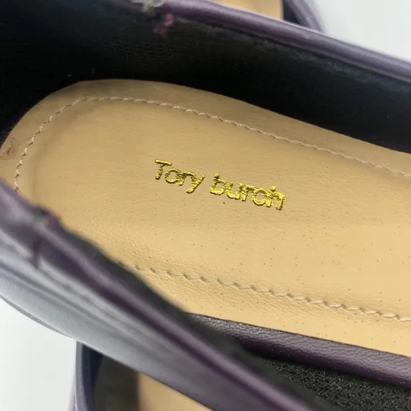 Tory Burch Minnie Purple Leather Ballet Flats Womens 5 Comfort Slip On - Image 6