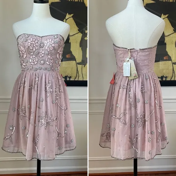 ASOS Frock and Frill NWT Pink Beaded Adjustable Strap Dress UK 10 US 6 - Image 2