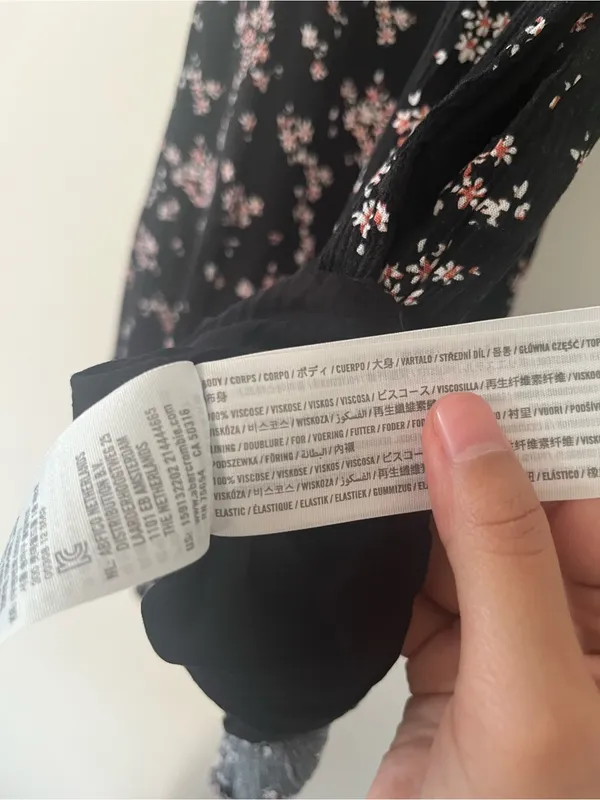 Abercrombie Black Pink Floral Smocked Mini Dress Small Dainty Romantic Feminine - Image 5