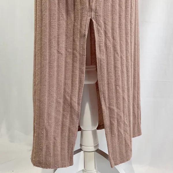 Floret Studios New Twist Open Back Long Sleeve Ribbed Sweater Dress Mocha - Image 9