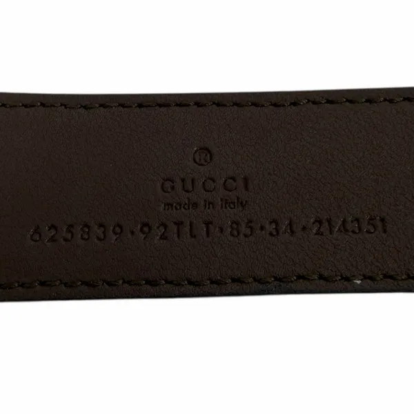 Gucci Canvas Monogram GG Buckle Supreme Leather Belt Brown Size 85cm/34" - Image 11