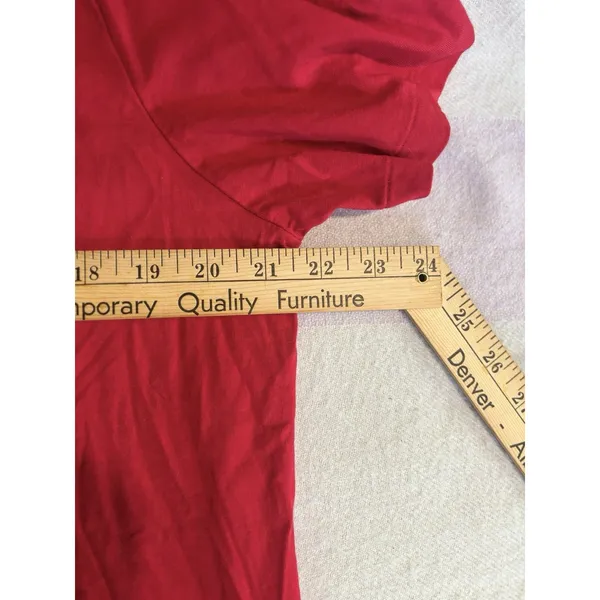 Polo Ralph Lauren TShirt Women's Logo V Neck Size L Red Soft Designer Casual - Image 5