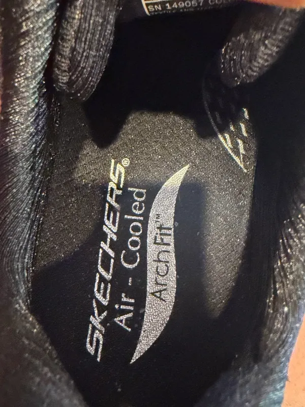 Skechers Women's Black Mesh Lace-Up Arch Fit Sneakers - Image 8