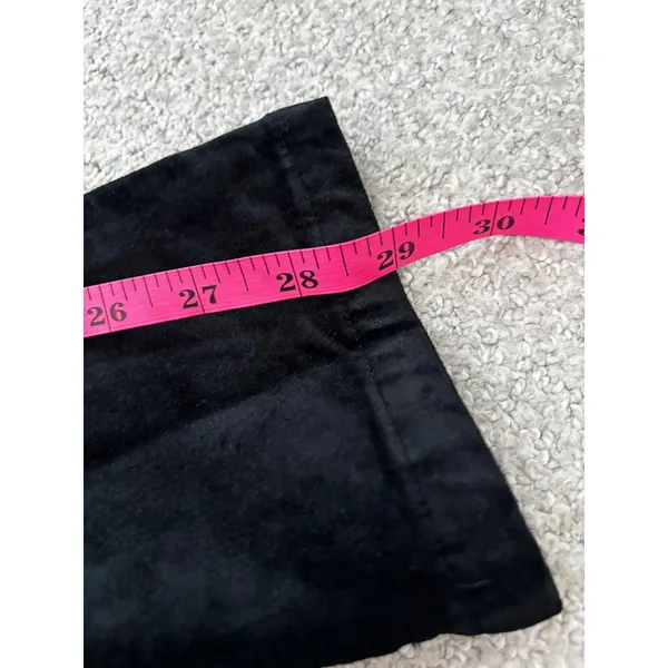 Alice + Olivia Velvet Pants 31 Black Straight Leg Luxury Goth Designer Trousers‎ - Image 4