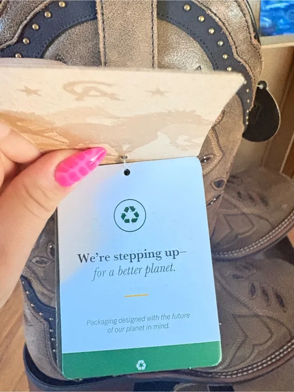 Laredo Tan and Brown Western Cowboy Boots with Embroidered Stitching - Image 11