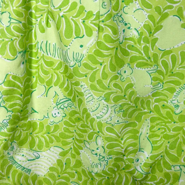 Lilly Pulitzer Size 4 Skirt VTG‎ White Label Green Animal Print Retro Cotton 464 - Image 10