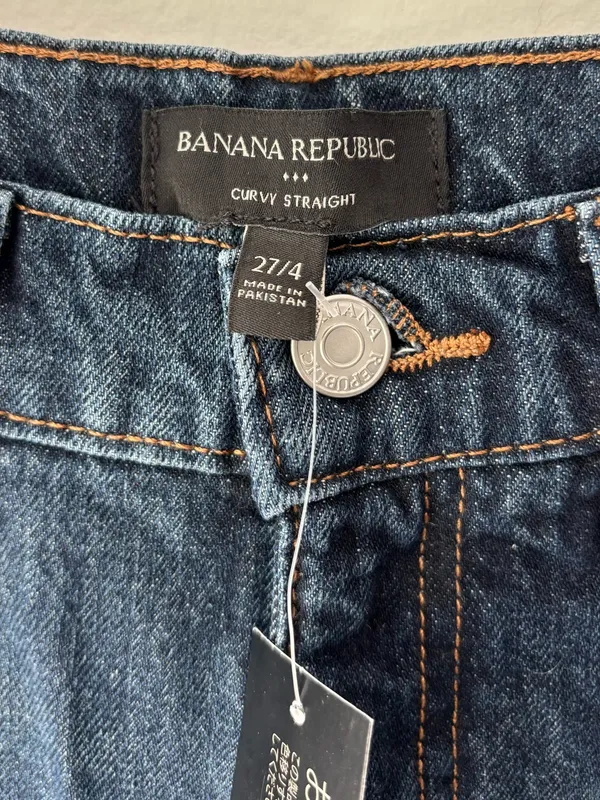 Banana Republic Curvy Straight High Rise Ankle Jeans Dark Wash Denim NWT - Image 4