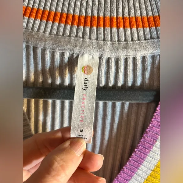 Anthropologie Daily Practice NWT multicolor Striped V-Neck Sweater dress, lovely - Image 3