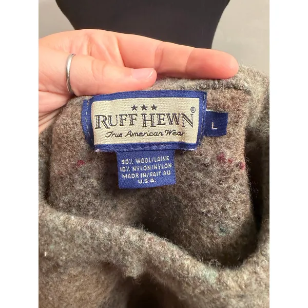 Vintage Ruff Hewn Wool Blend Plaid Striped Sweater Crewneck Earthy Grandpacore - Image 5