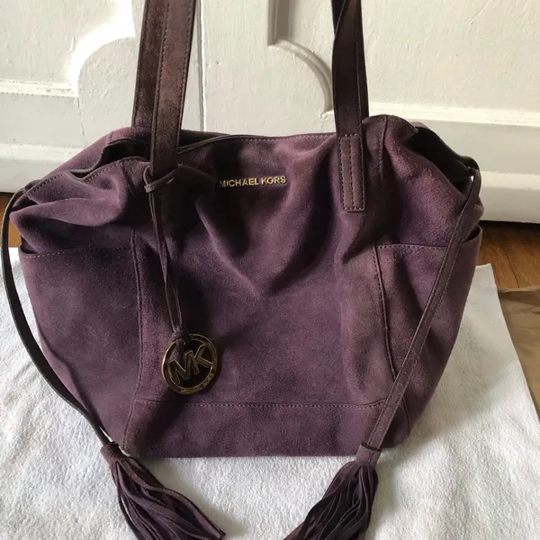 Michael Kors Large Purple Suede Shoulder Bag For Everyday Use - Image 12
