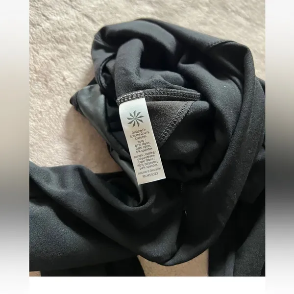 Athleta Ponte Luxe Legging Faux Leather Womens Full Length Zip Pockets‎ Sz Small - Image 3