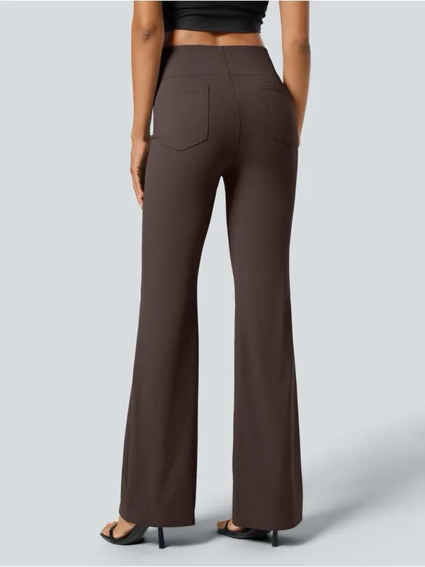 Halara Flex High Waisted Slight Flare Work Pants Brown Size M Office NEW - Image 3