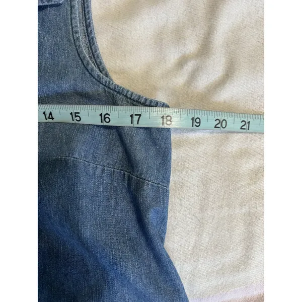 Induetime Maternity Denim Button‎ Up Sleeveless Collar Shirt Size 8 - Image 5