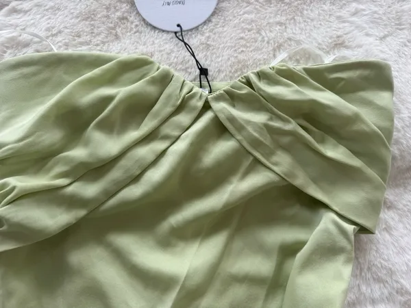 Irena Princess Polly Mini Dress Strapless Green - Image 5