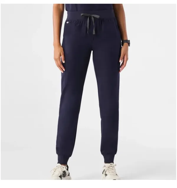 Figs Women's Navy Scrub Set Catarina Top w/ Zamora Jogger Pants Navy - Image 3