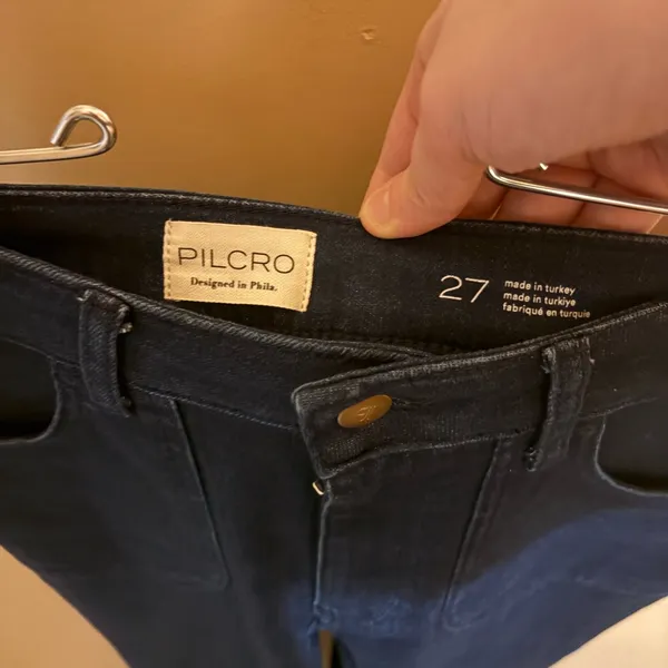 Anthropologie Pilcro The Icon Low-Rise Flare Jeans in Dark Wash - Image 8