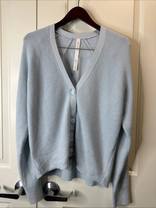 Lululemon Merino Wool-Blend Cardigan Powder Blue 6 - Image 3