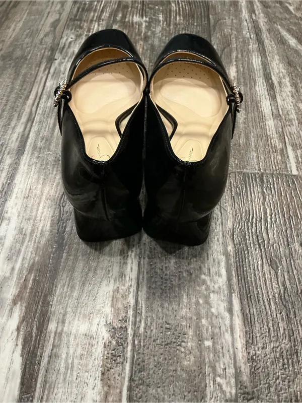 Jessica Simpson Black Patent Mary Jane Flats with Rhinestone Buckle Size 7.5 - Image 11
