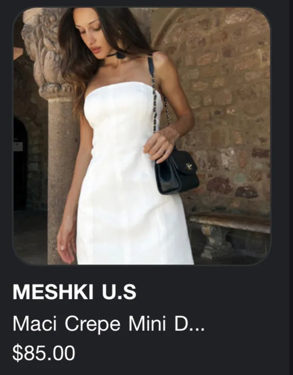 Meshki White Dress Mini Strapless Maci Crepe - Image 6