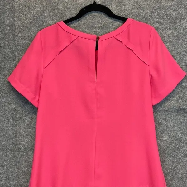 BANANA REPUBLIC‎ Dress Size 10 Pink Flounce Shift Dressy Cocktail Party Summer - Image 9