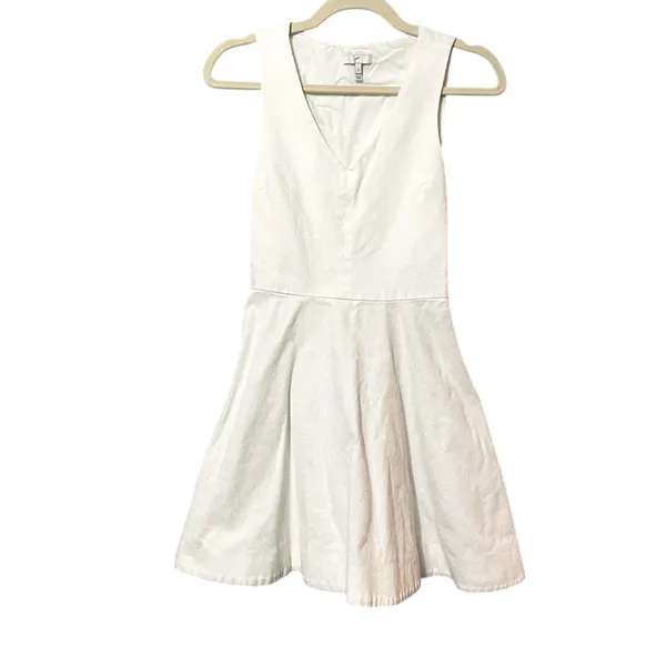 Joie Cream Sleeveless Fit & Flare Mini Dress Womens S Bridal Winter White Preppy - Image 2