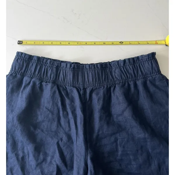 Quince Women's 100% European Linen High Waisted Shorts Deep Navy Size L - Image 5